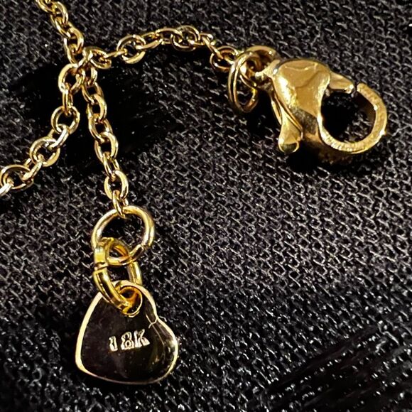 SALE 18k Stamped Gold Filled Iridescent Taurus Horoscope Crystal Necklace - Picture 7 of 10